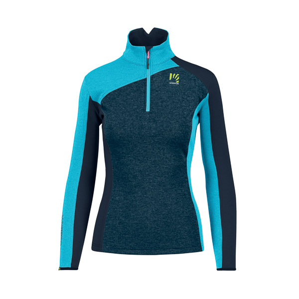 Karpos FEDERA HALF-ZIP dámska flíska Midnight/Blue Atoll/Vulcan