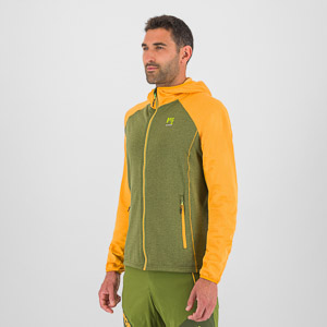 KARPOS AMBRIZZOLA FULL-ZIP HOODIE CEDAR GREEN/RADIANT