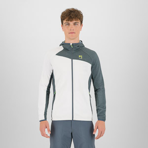 Karpos AVERAU FULL-ZIP mikina s kapucňou flíska bright white/dark slate