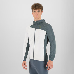 Karpos AVERAU FULL-ZIP mikina s kapucňou flíska bright white/dark slate