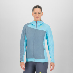 Karpos AVERAU dámska FULL-ZIP mikina s kapucňou flíska windw.blue/bachelor b.