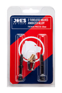 Joe’s 2 Tubeless Black Anodize Alloy French/Presta Valves 36 mm