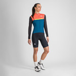 Sportful PISTA THERMAL dámsky dres teal blu corallo black cedar