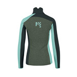 Karpos FEDERA HALF-ZIP dámska flíska Thyme/Black Sand/Aqua Sky