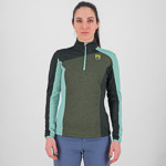 Karpos Federa Half-Zip W Fleece Thyme/Black Sand/Aqua Ski